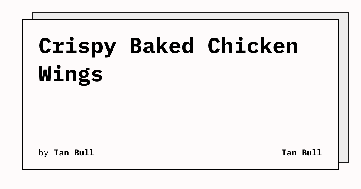 Crispy Baked Chicken Wings