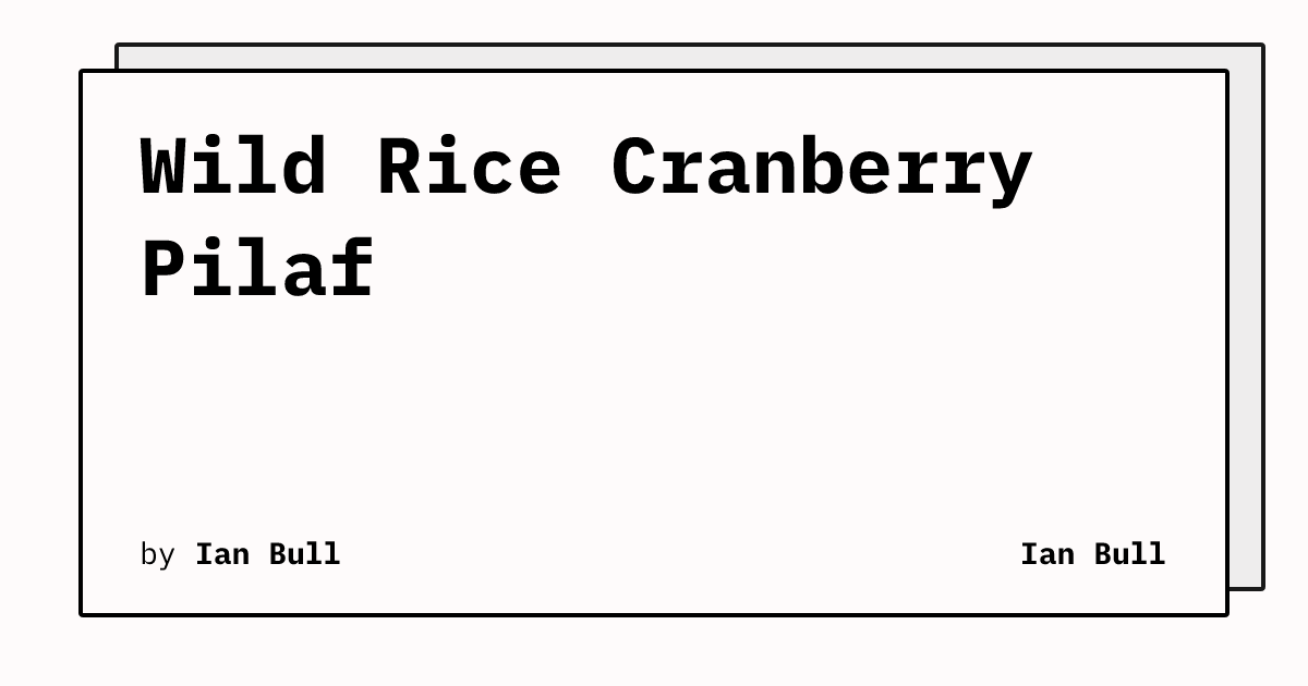 Wild Rice Cranberry Pilaf